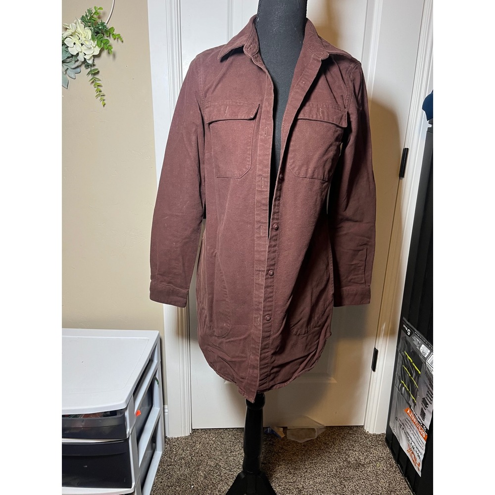 LL Bean Signature Taylored layering  Brown Long Sleeve Button Up jacket ‎ XS